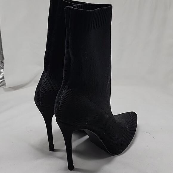 CUCCOO BASIC MINIMALIST STILLETO KNIT SOCK BOOTS WOMENS 37 BLACK - Picture 15 of 16